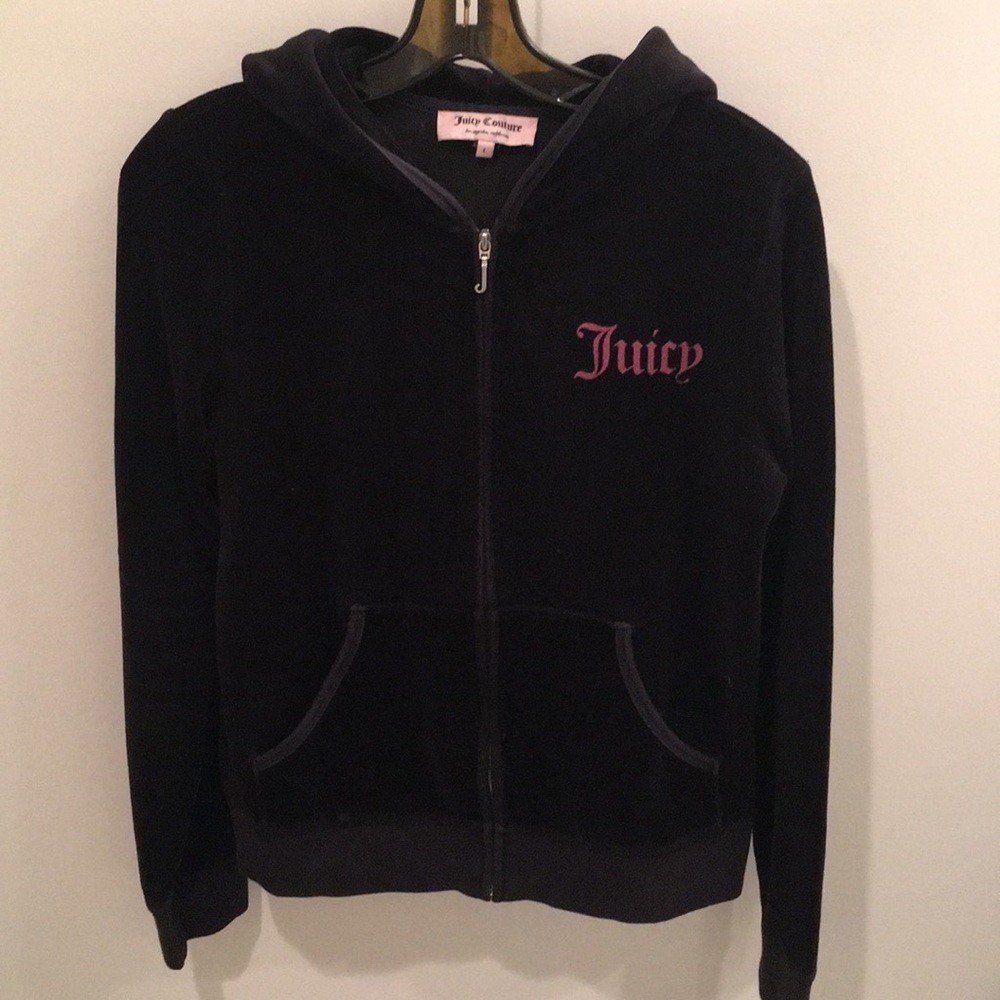 Juicy Couture Velvet Full Zip Hooded Zip-up - L